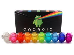 Clear Rainbow Android Mini Figure Collectible Set Of 10 DYZPlastic