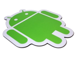 Android Green on White Plastic Surface Mouse Pad by Android Foundry