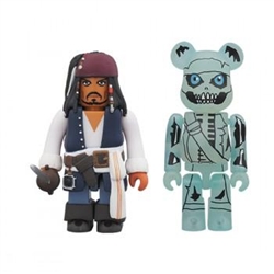 Jack Sparrow and Barbossa Pirates of the Caribbean Set of Bearbrick Figures