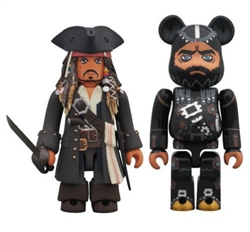 Jack Sparrow and Blackbeard Pirates of the Caribbean Set of Bearbrick Figures