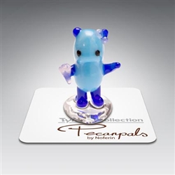 Blue Pandacake Pecanpals Tynies Mini Glass Figurine