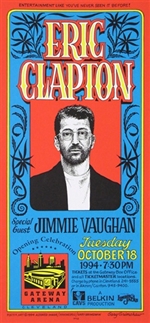 Eric Clapton Special Guest Jimmie Vaughan Concert Poster Gary Grimshaw Signed