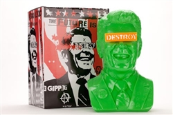 'The Gipper" Green Limited Edition Designer Vinyl Art Bust by Frank Kozik