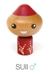 Red Suii Jibibut - Cararra Collection Wood Figure by Noferin