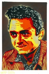 Johnny Cash' Original Painting by artist Jason Adams