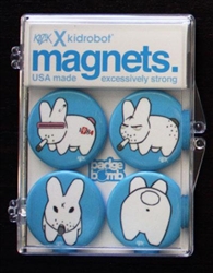 Blue Smorkin Labbits 4 Piece Magnet Set by Frank Kozik