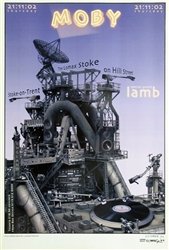 Moby Limited Purple Edition Concert Handbill Lithograph Stoke 2002 by Emek