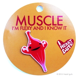 Muscle Lapel Pin Urine My Heart! I Heart Guts I'M Flexy And I Know It