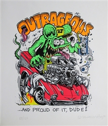 Ed "Big Daddy" Roth Outrageous Rat Fink Signed & Numbered Art Silkscreen Print