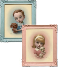 Girl With Kitten & Boy With Puppy Print Set - Marion Peck