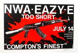 NWA Eazy E & Too Short Concert Poster - Frank Kozik