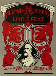 Allman Brothers & Little Feat Concert Poster - Randy Tuten