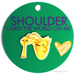 Shoulder Lapel Pin Urine My Heart! I Heart Guts Carry The World On Me