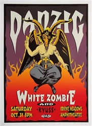 Taz Danzig Silkscreen Rock Concert Poster Signed Numbered White Zombie Kyuss