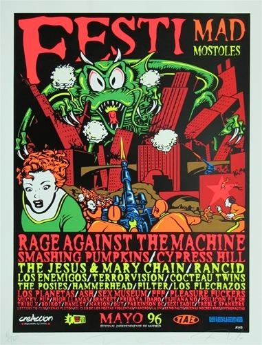 Taz Festi Mad Mostoles Silkscreen Concert Poster Signed Numbered