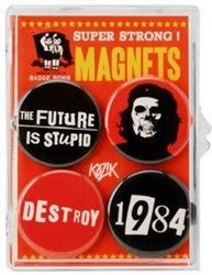 The Future Is Stupid 4 Piece Magnet Set Badge Bomb Frank Kozik