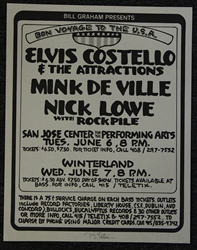 Elvis Costello & The Attractions, Mink De Ville, and Nick Lowe with Rockpile Concerts - Randy Tuten Signed