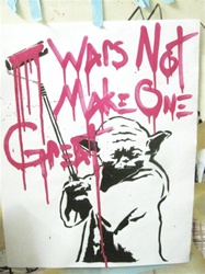 Yoda Painter Print Pink - Free Humanity