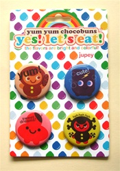 Yum Yum Chocobuns Yes! Let's Eat! - Button Pack