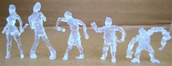 Set of 5 Clear Glitter Z.O.M.B.I.E. Figures by October Toys