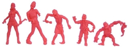 Set of 5 Orange Z.O.M.B.I.E. Figures by October Toys